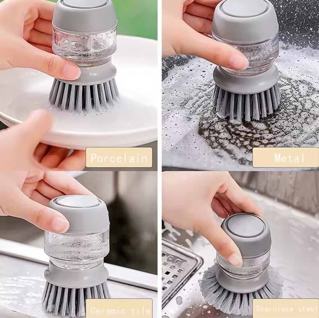 Soap Dispensing Dish Brush with Holder