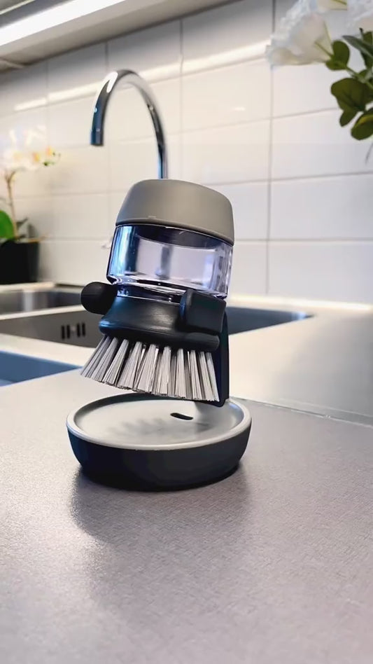 Soap Dispensing Dish Brush with Holder