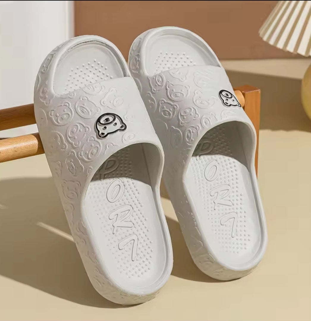 Cute Panda Embossed EVA Slippers – Soft & Comfortable Indoor/Outdoor Slides