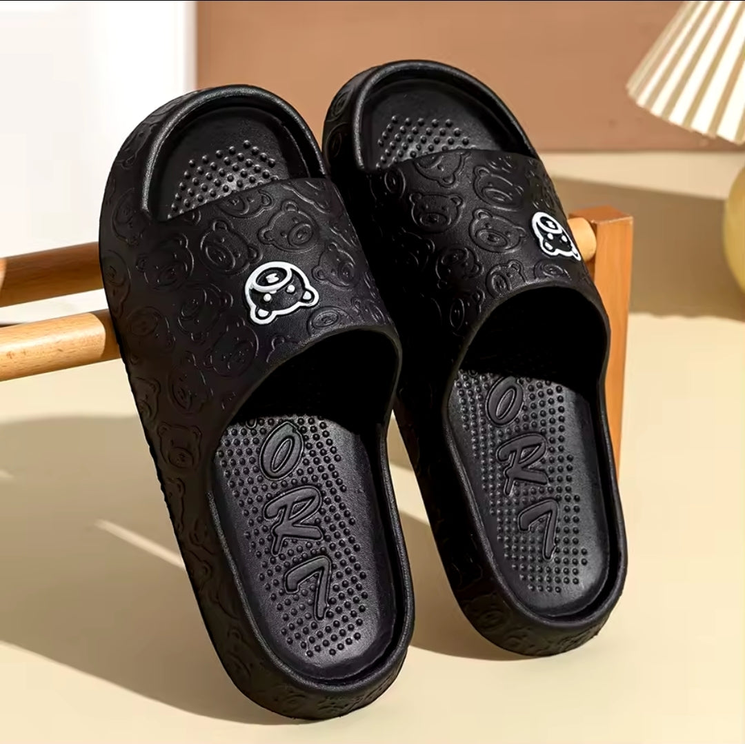 Cute Panda Embossed EVA Slippers – Soft & Comfortable Indoor/Outdoor Slides
