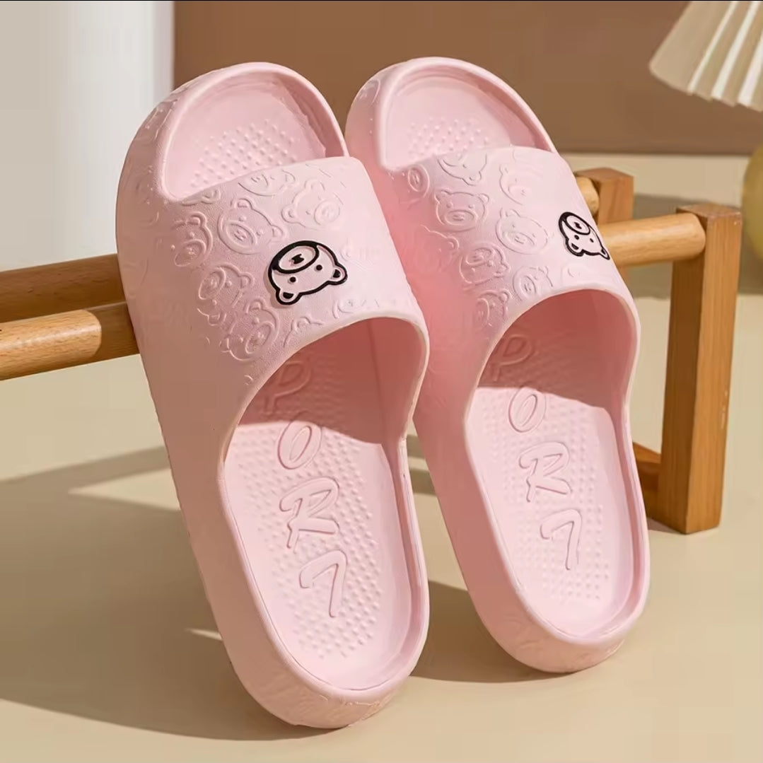 Cute Panda Embossed EVA Slippers – Soft & Comfortable Indoor/Outdoor Slides