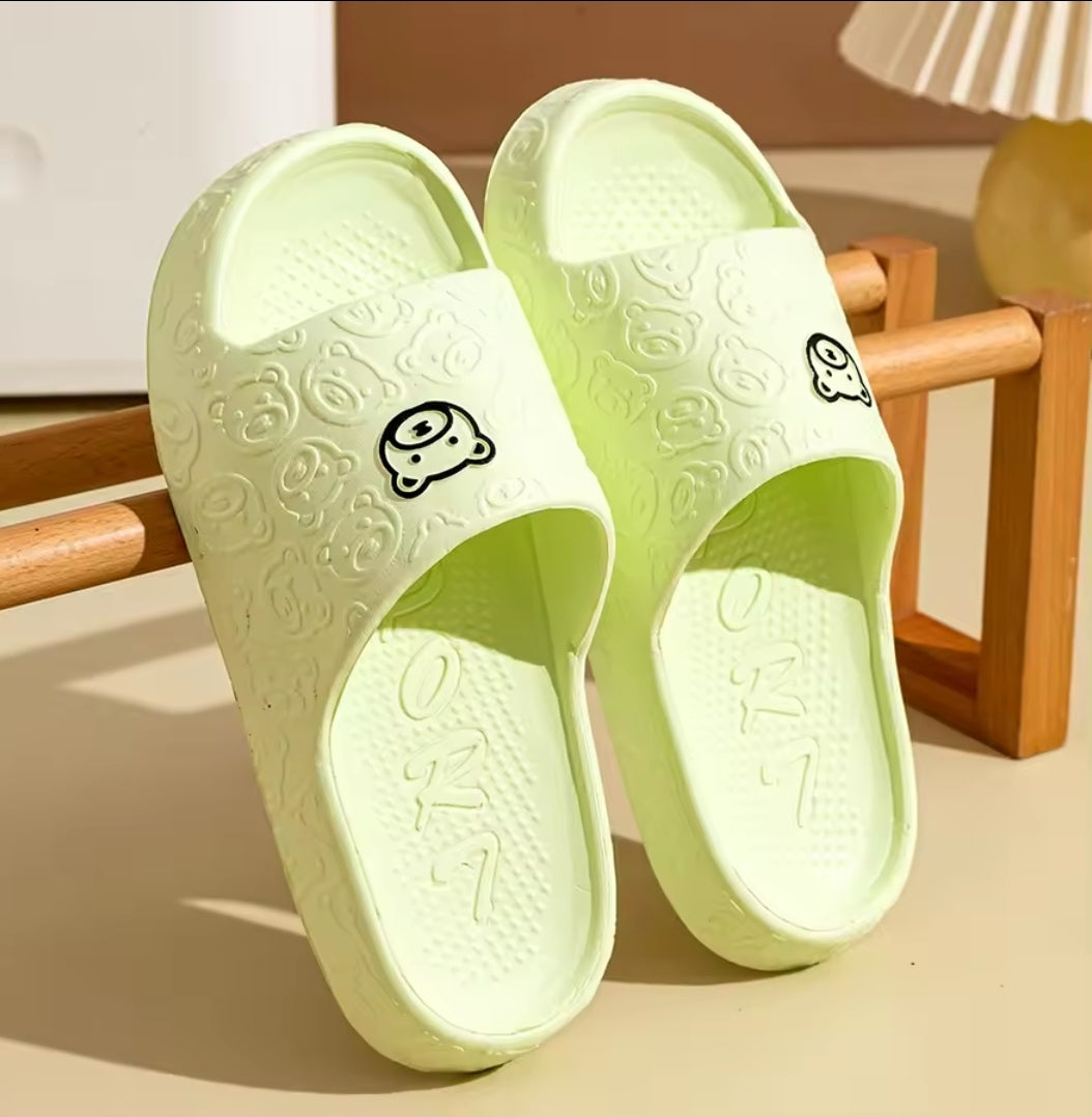Cute Panda Embossed EVA Slippers – Soft & Comfortable Indoor/Outdoor Slides