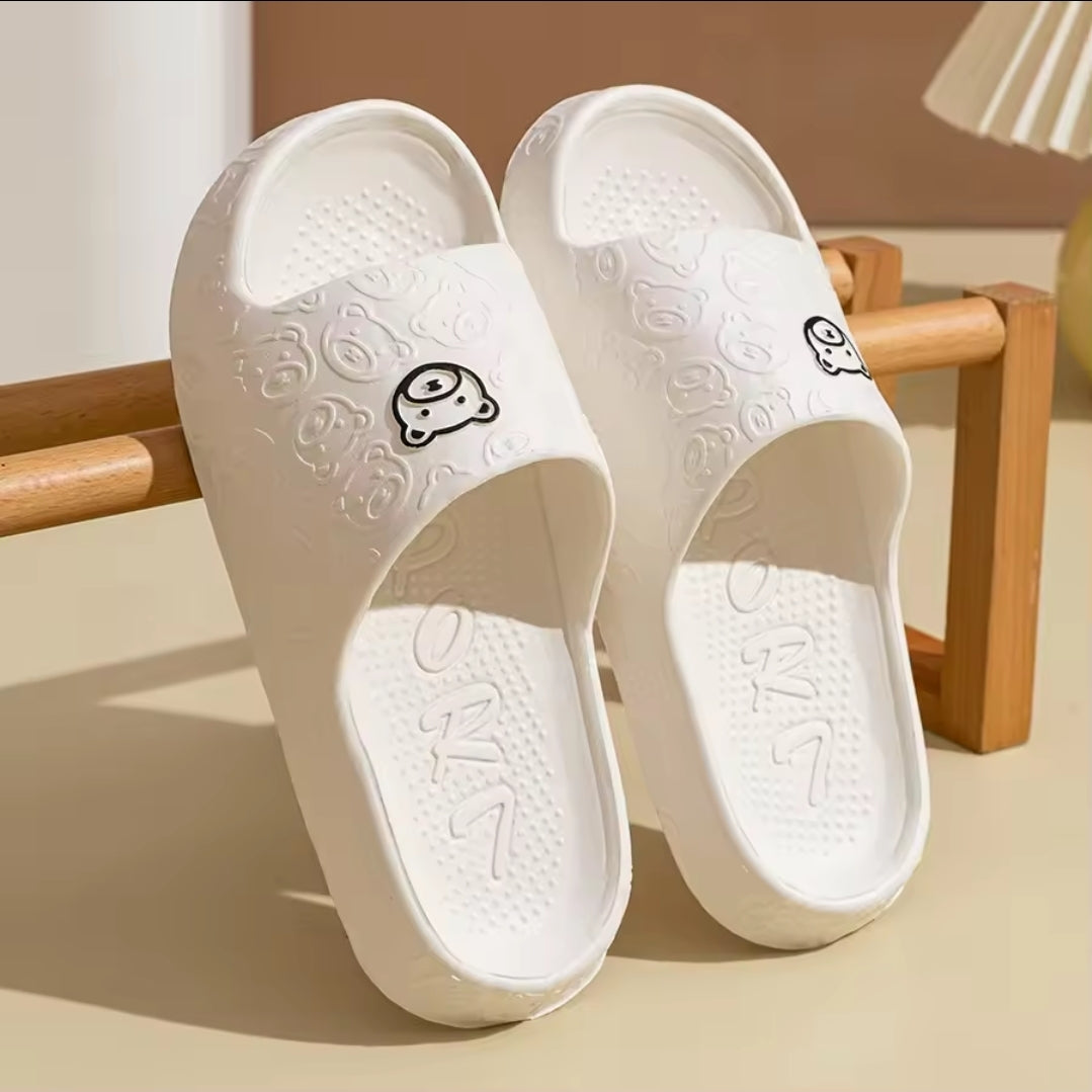 Cute Panda Embossed EVA Slippers – Soft & Comfortable Indoor/Outdoor Slides